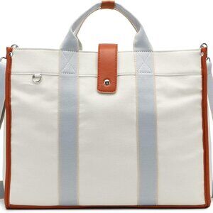 Laptop Bag for Women 15.6 Inch Lightweight Canvas Tote Bags Teacher Work Bag for